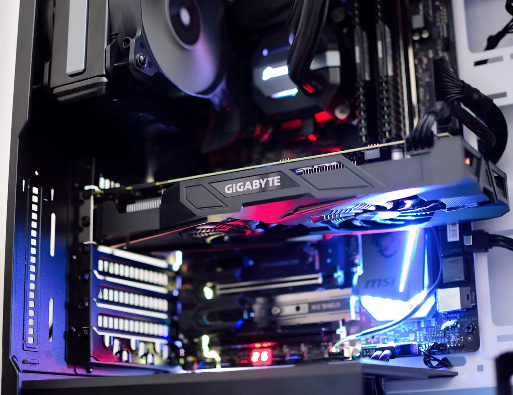 Gaming PC on the build bench