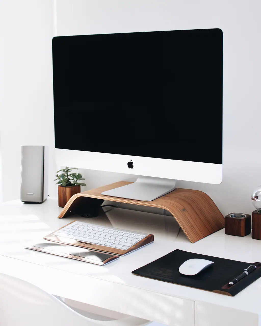 iMac on a clean white desk